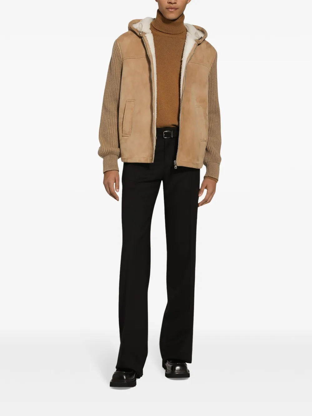 dolce&gabbana Dolce & Gabbana Stretch-wol straight broek - Zwart