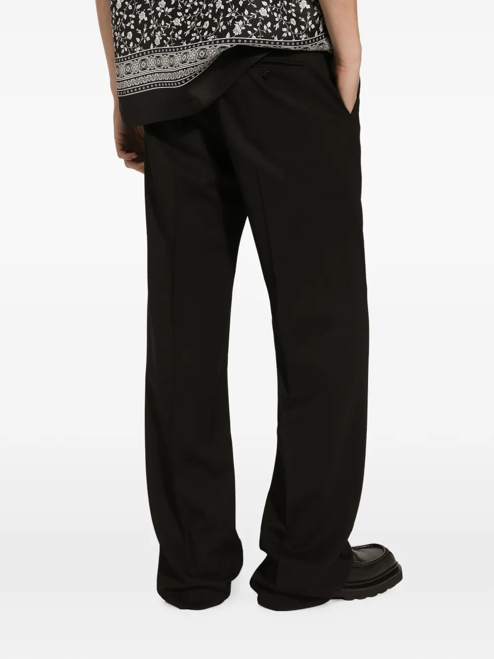 Dolce & Gabbana Stretch-wol straight broek Zwart