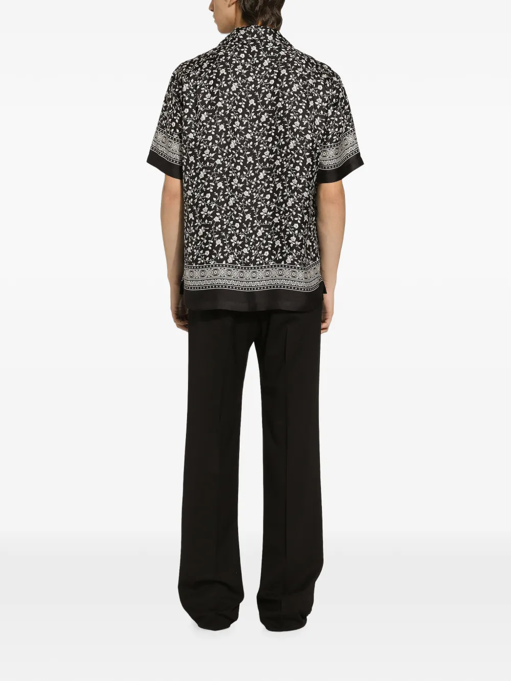 Dolce & Gabbana Stretch-wol straight broek Zwart