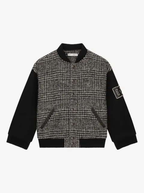 Dolce & Gabbana Kids logo-appliqué bomber jacket