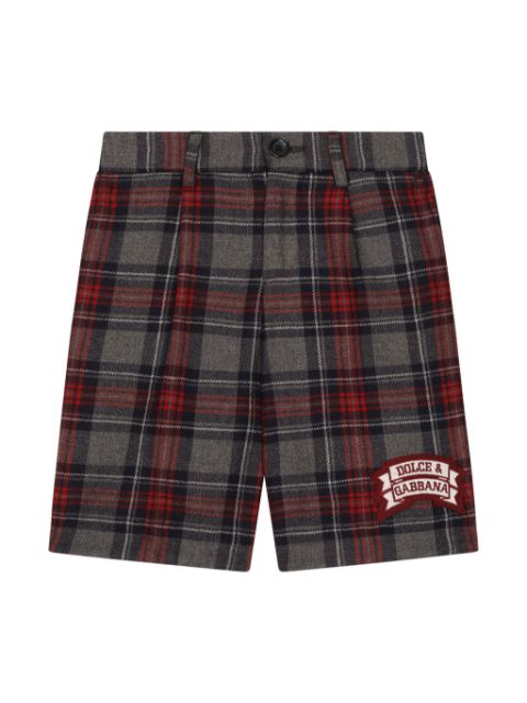 Dolce & Gabbana Kids Shorts tartan con stampa