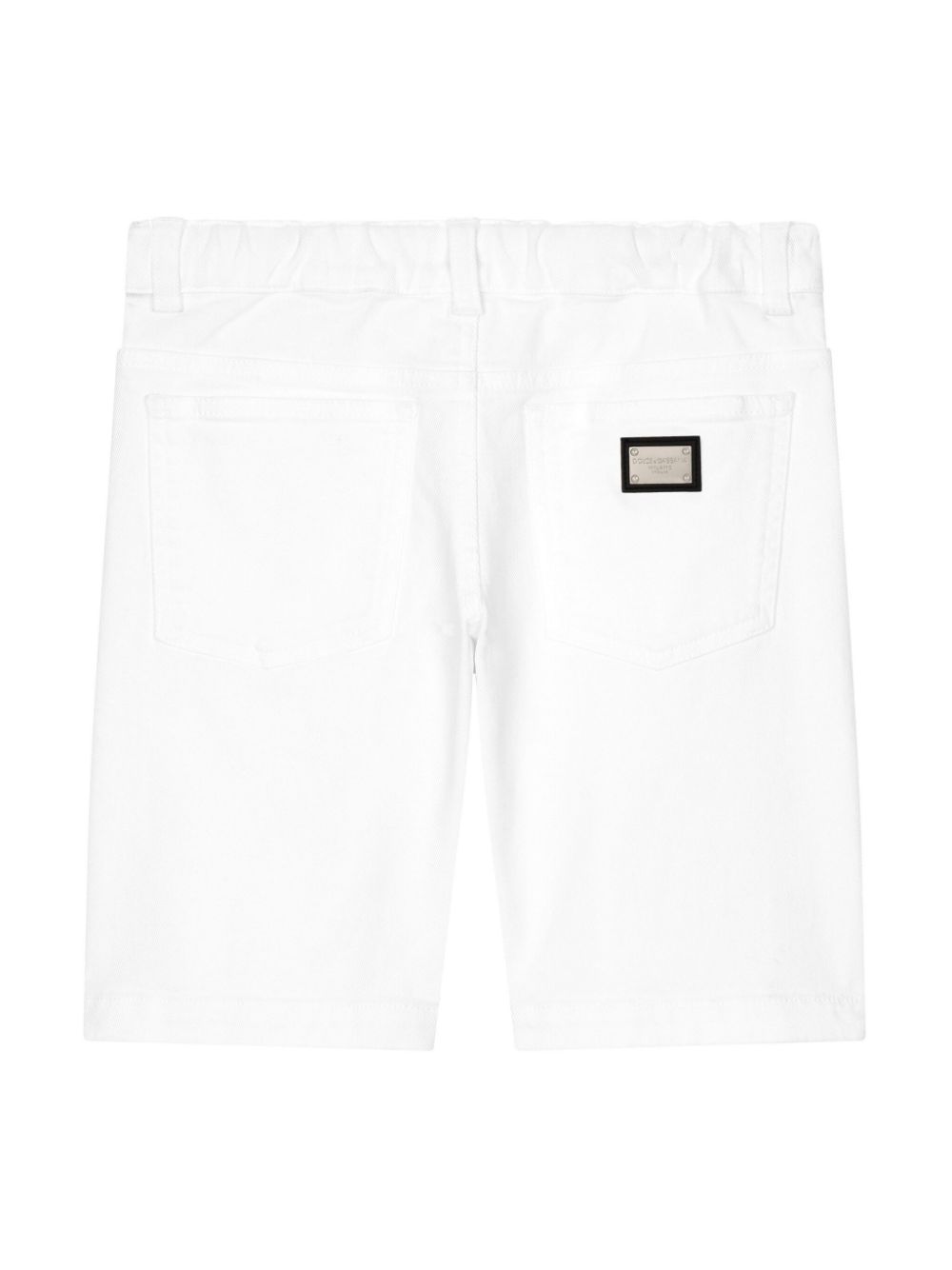 Dolce & Gabbana Kids Spijkershorts met logoplakkaat - Wit