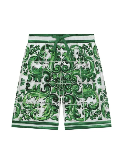 Dolce & Gabbana Kids Majolica-print drawstring shorts