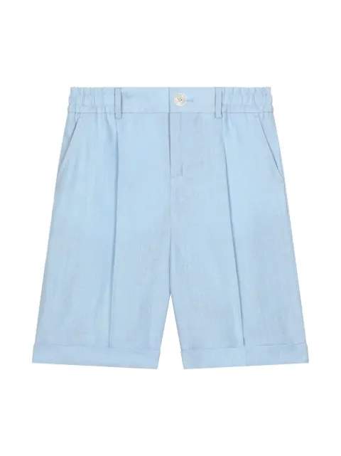 Dolce & Gabbana Kids embroidered-logo linen shorts