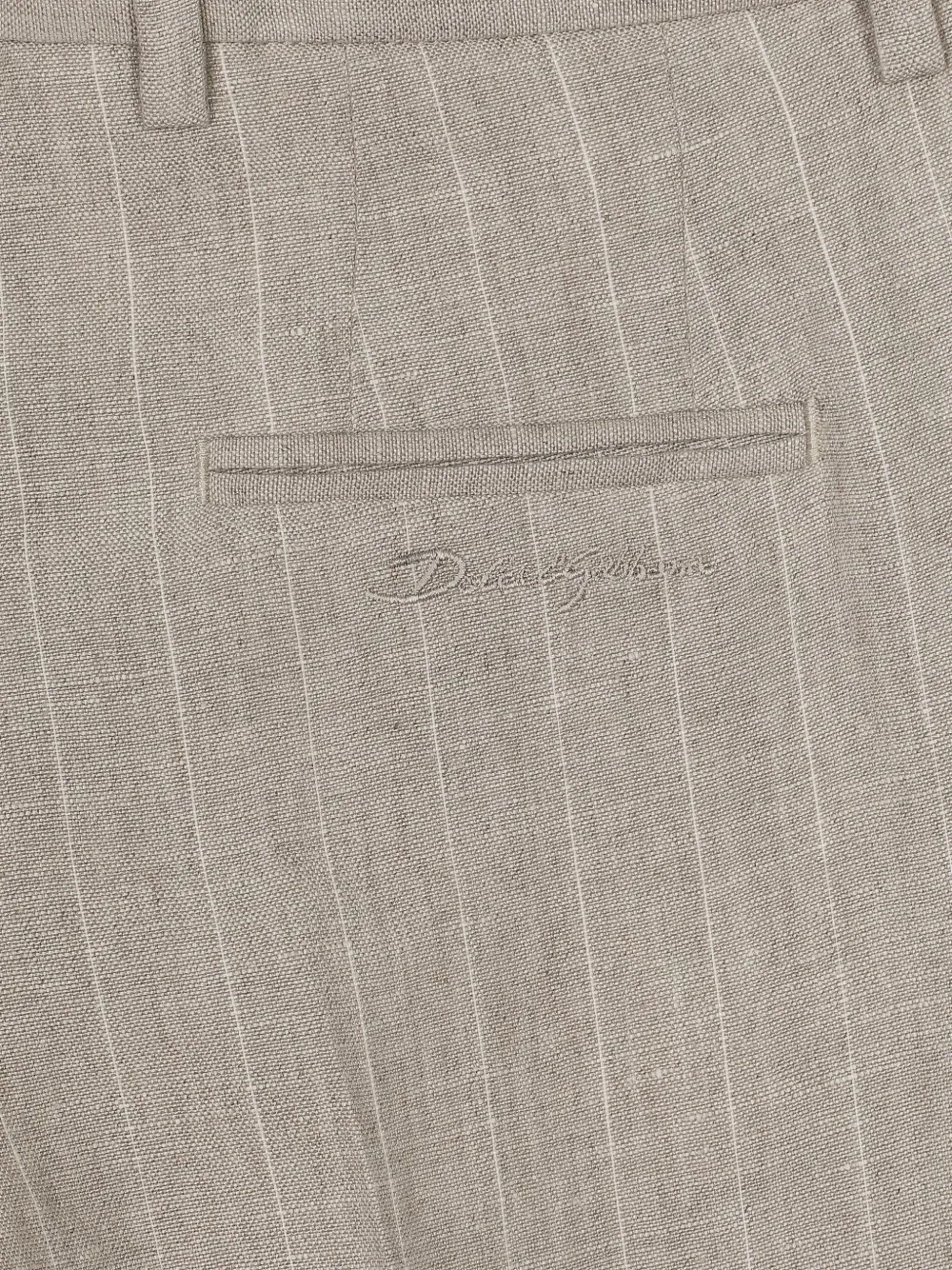 Dolce & Gabbana Kids Broek met krijtstreep en geplooide voorkant Bruin