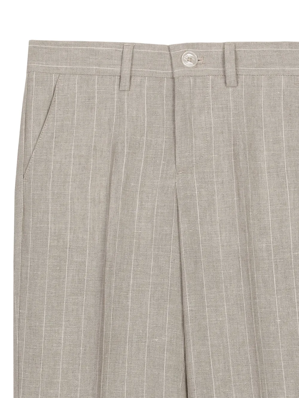 Dolce & Gabbana Kids Broek met krijtstreep en geplooide voorkant Bruin