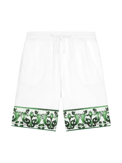 Dolce & Gabbana Kids Majolica-print cotton drawstring shorts