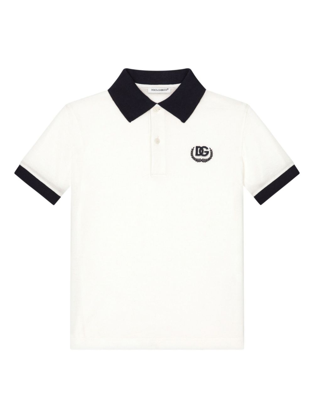 Shop Dolce & Gabbana Dg-logo Cotton Polo Shirt In White