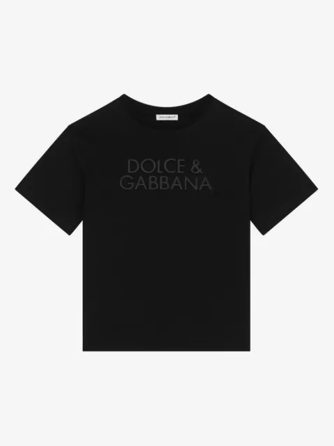 Dolce & Gabbana Kids playera con logo estampado