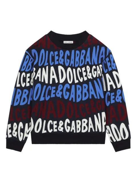 Dolce & Gabbana Kids logo-print crew-neck sweatshirt