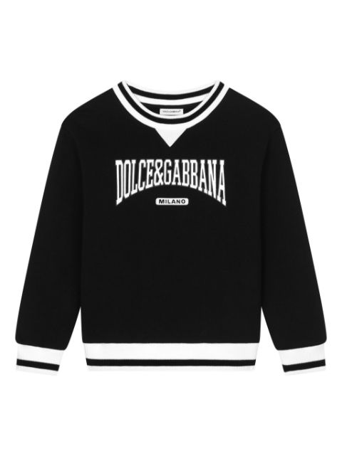 Dolce & Gabbana Kids sudadera con cuello redondo y logo estampado