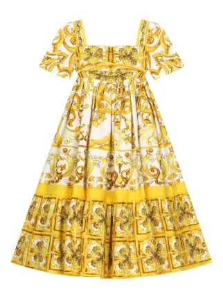 Dolce & Gabbana Kids マジョリカプリント ワンピース
