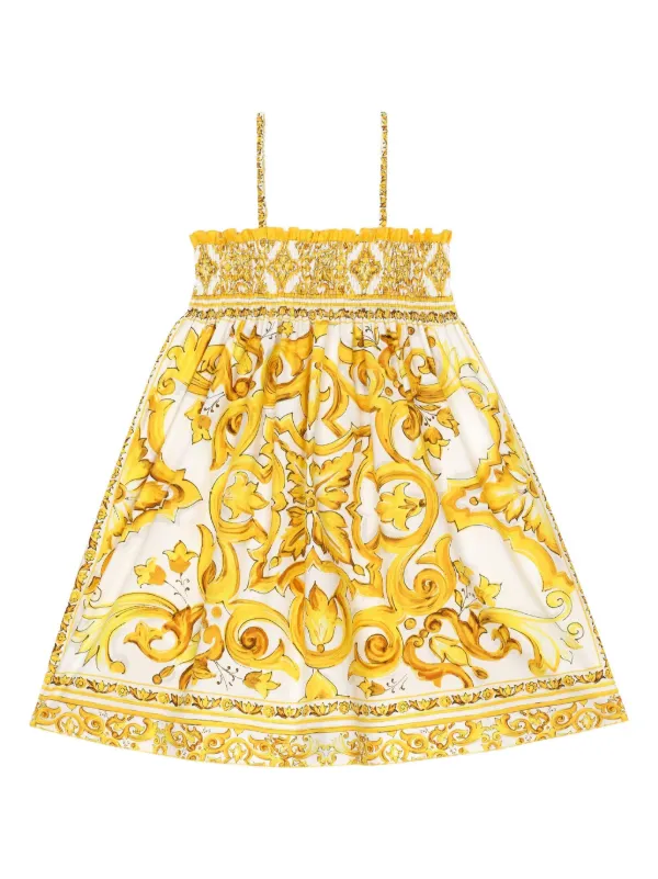 Dolce & Gabbana Kids マジョリカ ワンピース | イエロー | FARFETCH JP