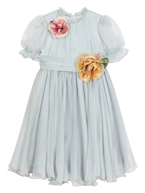 white christmas dresses Dolce & Gabbana Multicolor Floral Silk V-neck Chiffon Dress – Moksyz main image 1