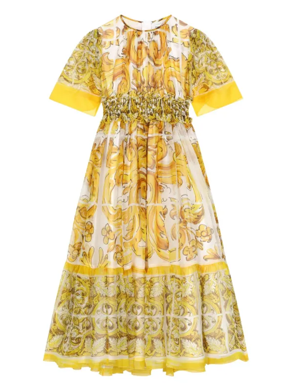 DOLCE&GABBANA レモン柄 ワンピース Dolce & Gabbana Dress Lemon Pattern Women's Size 36 Cotton Yellow