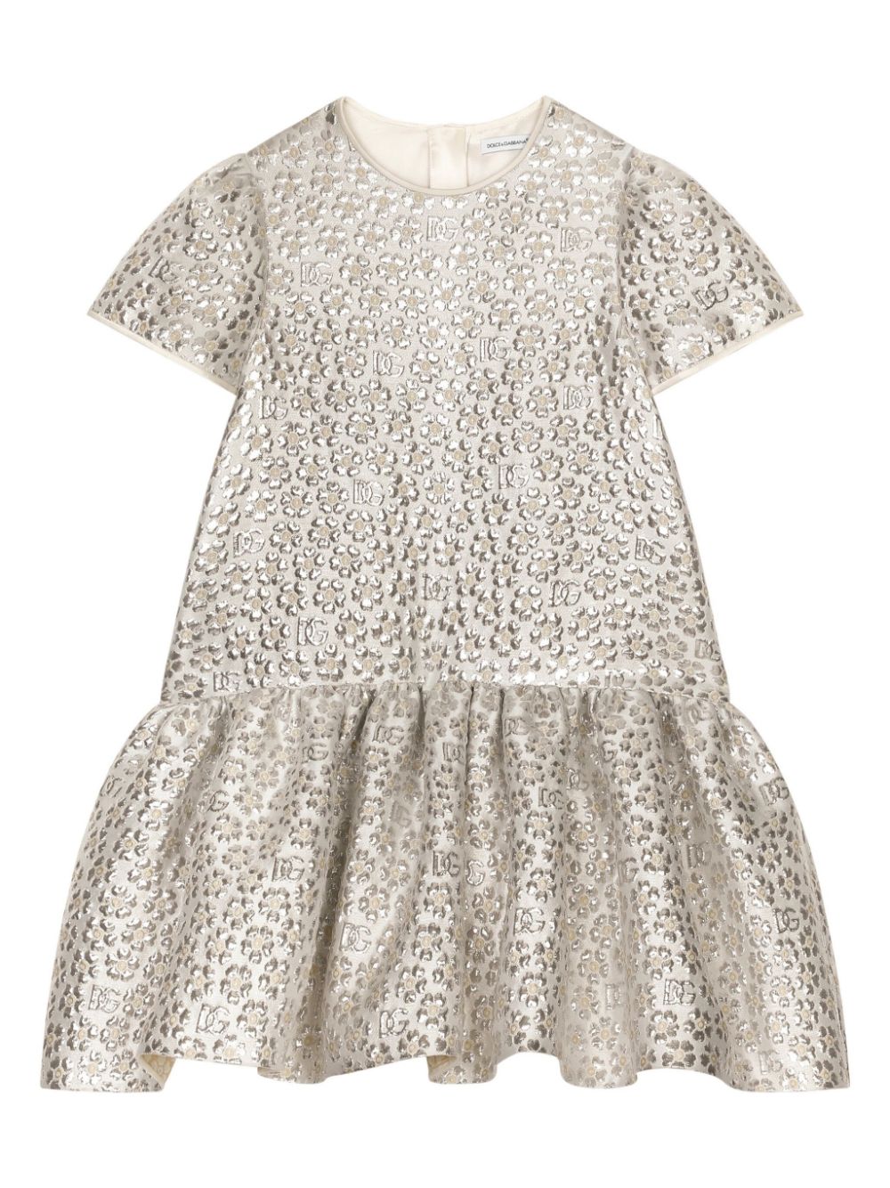 Dolce & Gabbana Kids brocade jacquard dress - Silver