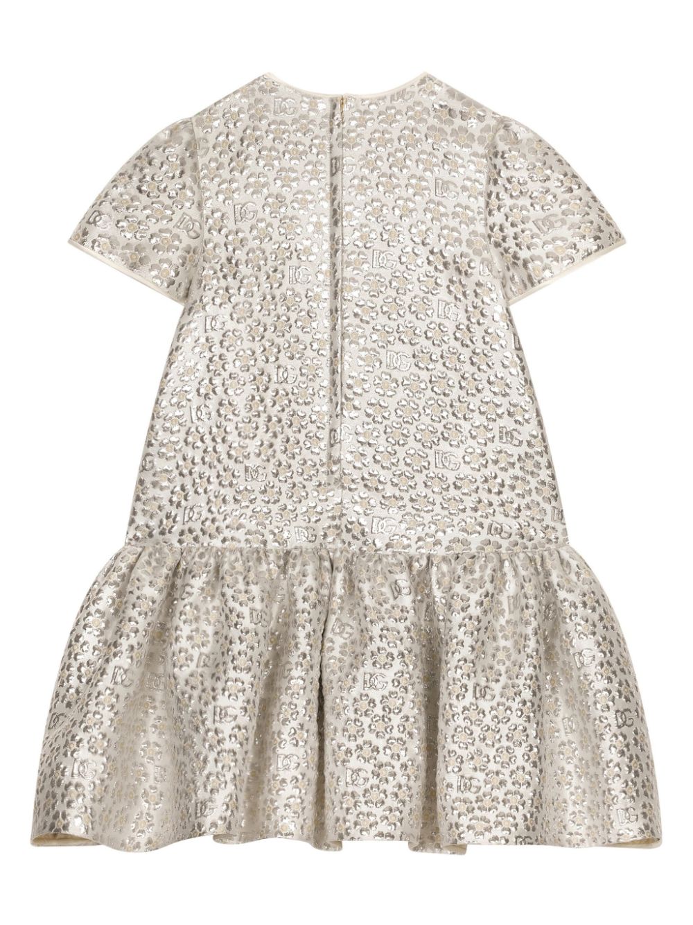 Dolce & Gabbana Kids brocade jacquard dress - Silver