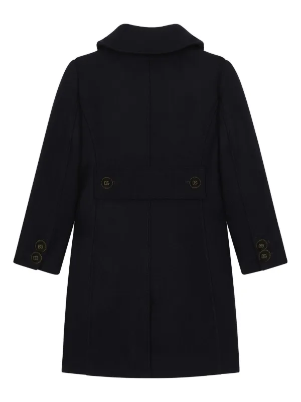 Dolce & Gabbana Kids DG-buttons double-breasted Wool Coat | Black