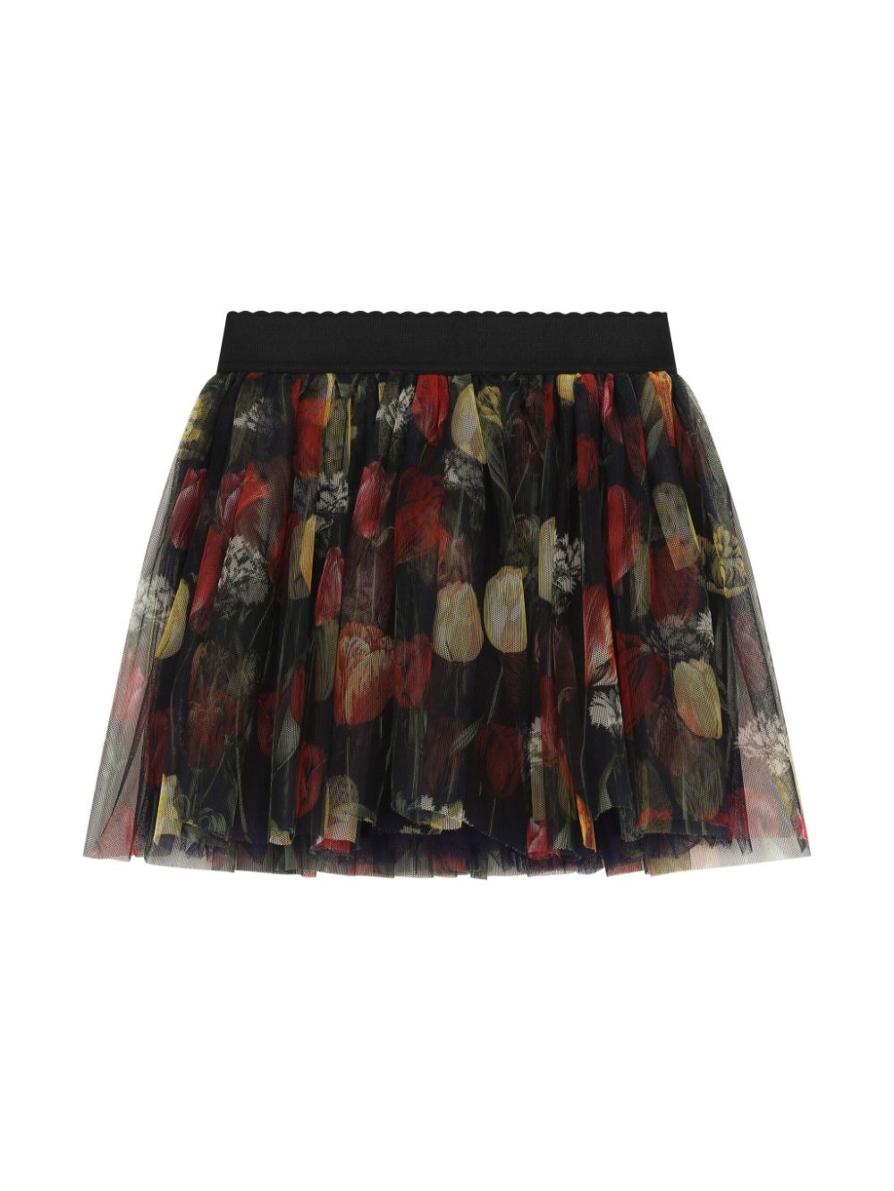 Dolce & Gabbana Kids Rok met bloemenprint - Zwart