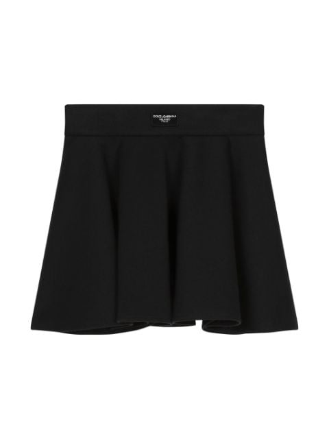 Dolce & Gabbana Kids logo-appliqué pleated mini skirt