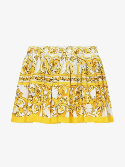 Dolce & Gabbana Kids Majolica-print cotton skirt