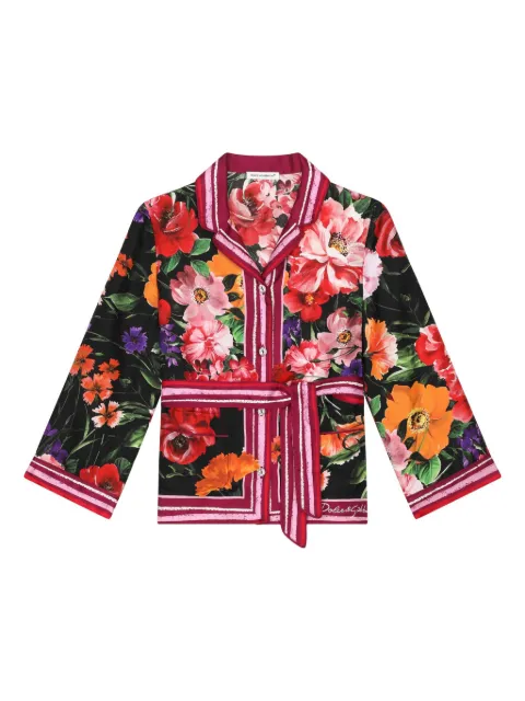 Dolce & Gabbana Kids floral print twill shirt 