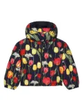 Dolce & Gabbana Kids tulip-print padded jacket - Black