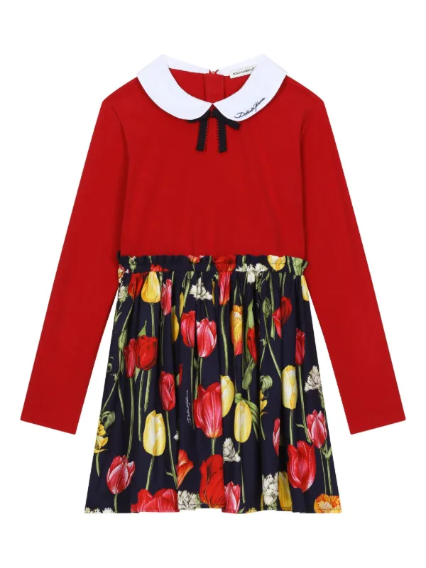 Dolce & Gabbana Kids プリント ワンピース | レッド | FARFETCH JP