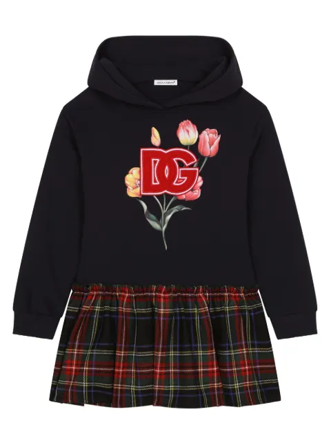 Dolce & Gabbana Kids Tartan jersey dress 