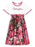 Dolce & Gabbana Kids poplin jersey dress - White