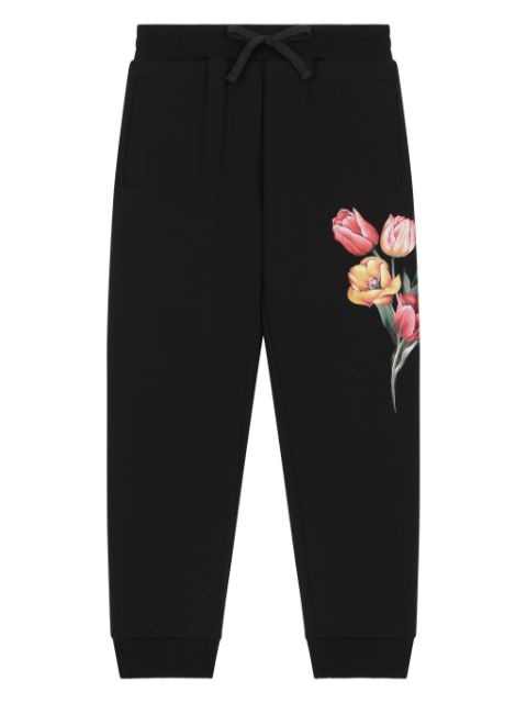 Dolce & Gabbana Kids floral-print cotton joggers 