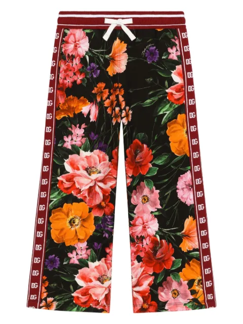 Dolce & Gabbana Kids floral-print wide-leg joggers