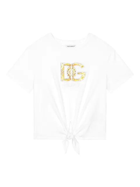 Dolce & Gabbana Kids Logo embroidered cotton t-shirt