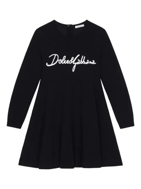 Dolce & Gabbana Kids embroidered logo dress