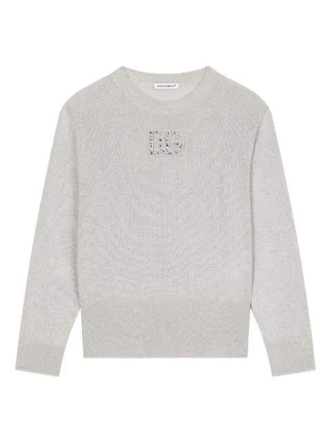 Dolce & Gabbana Kids سويتر منسوج بشعار DG