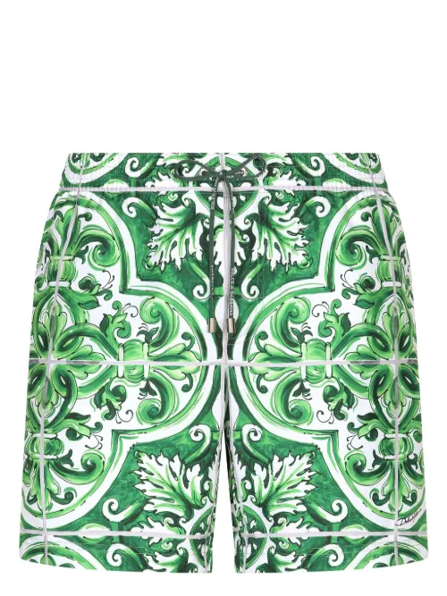 Short de bain à imprimé Majolica - Dolce & Gabbana - Modalova