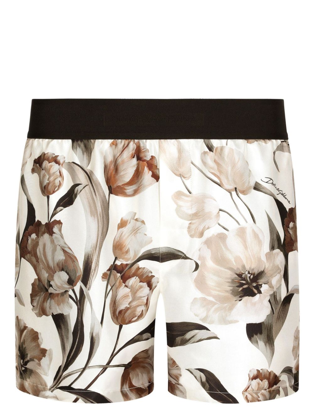 Dolce & Gabbana Zijden shorts met bloemenprint Wit