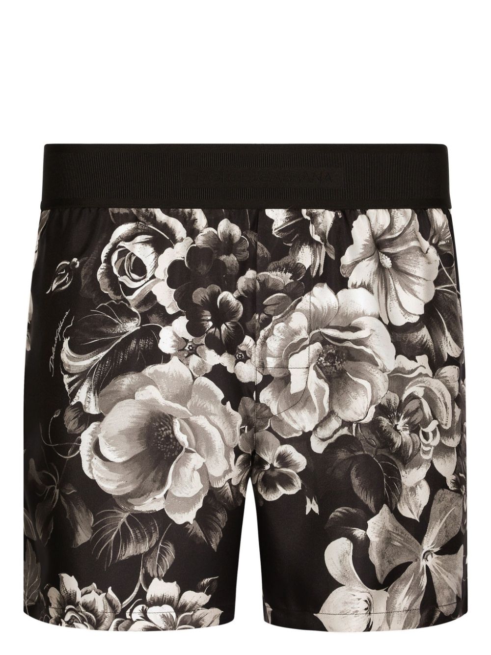 Dolce & Gabbana Zijden shorts met bloemenprint Zwart