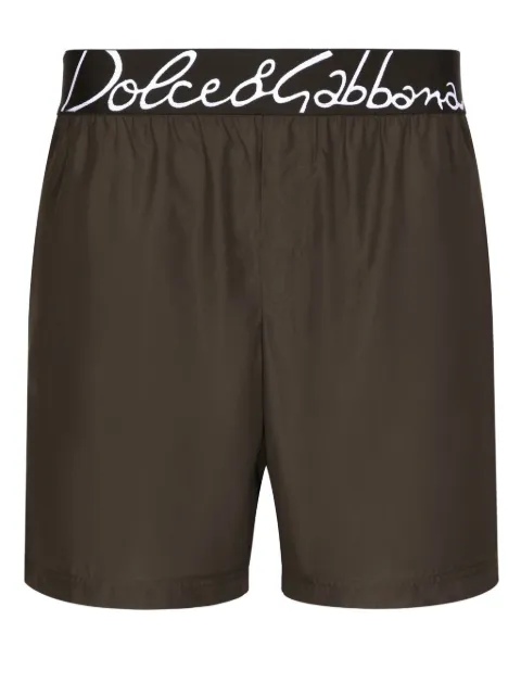 Dolce & Gabbana logo-waistband swim shorts