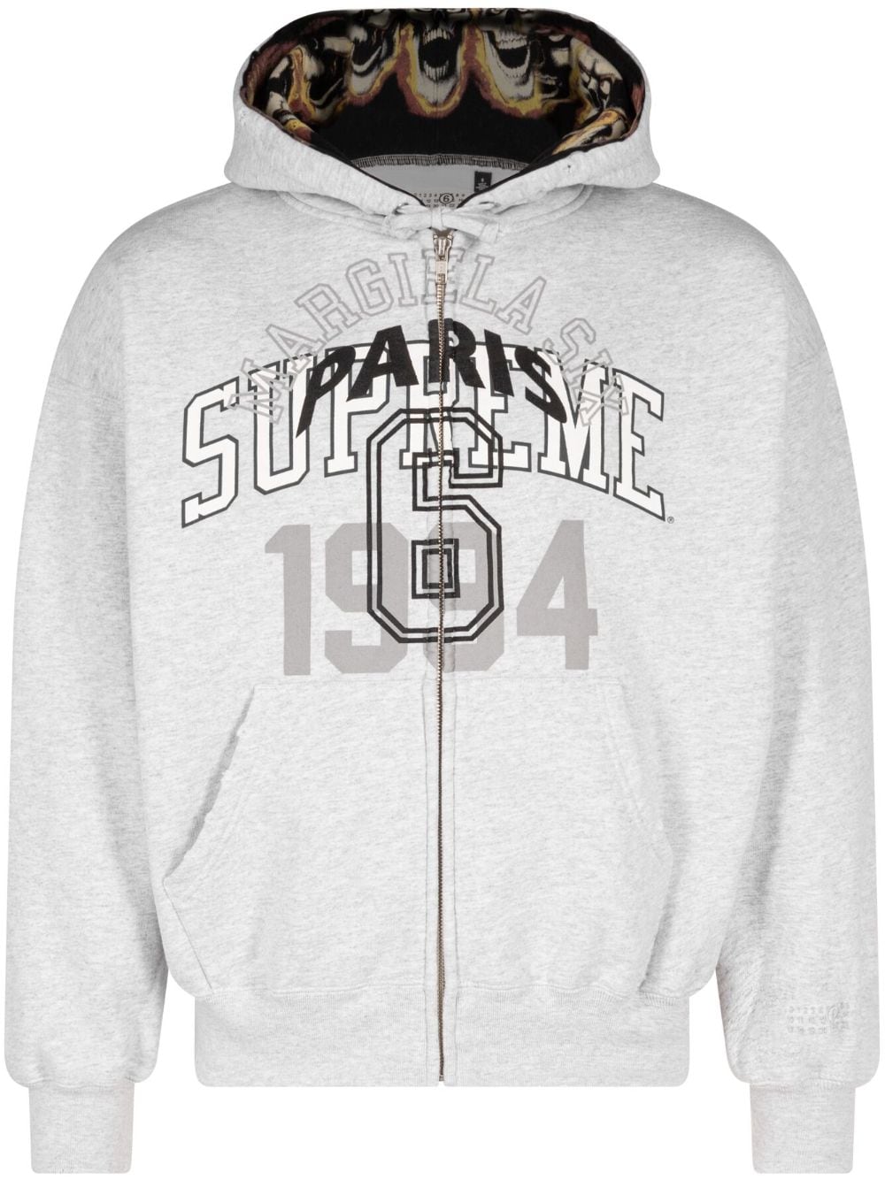 Supreme x MM6 Maison Margiela logo-print hoodie Grijs