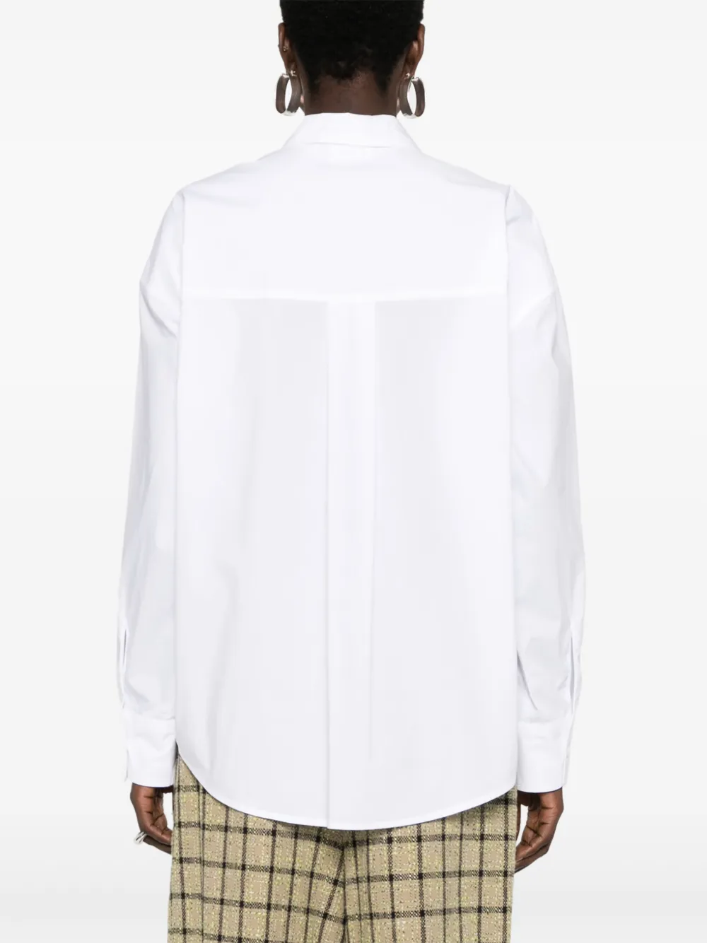 P.A.R.O.S.H. Popeline blouse met klassieke kraag Wit