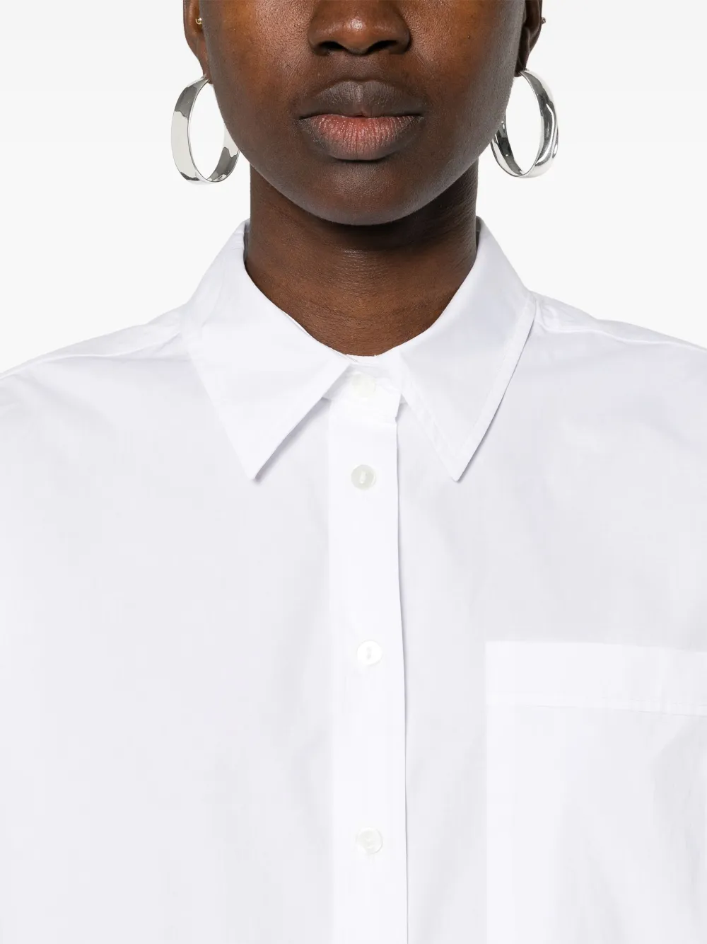 P.A.R.O.S.H. Popeline blouse met klassieke kraag Wit