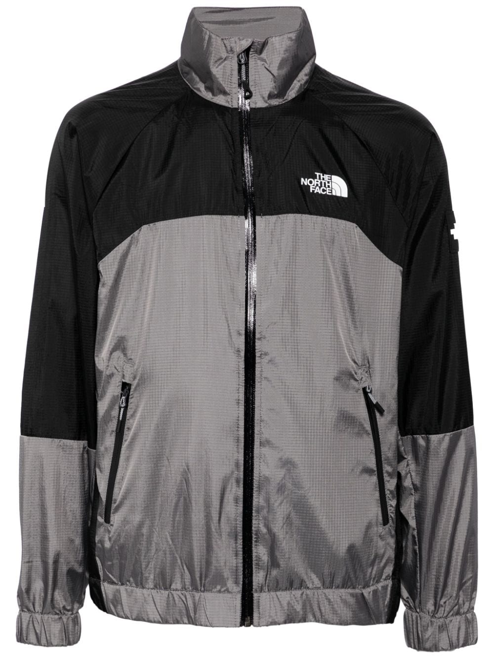 The North Face Wind Shell Ripstop Windbreaker In Gray