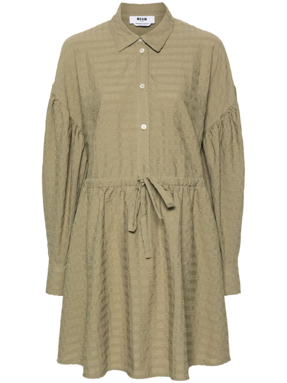 Msgm Long-sleeved Dress In Gray