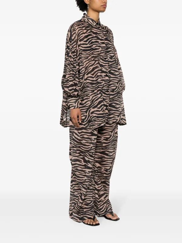 パンツ THE ATTICO Zebra pants The Attico zebra-print Cotton Shirt | Brown | FARFETCH