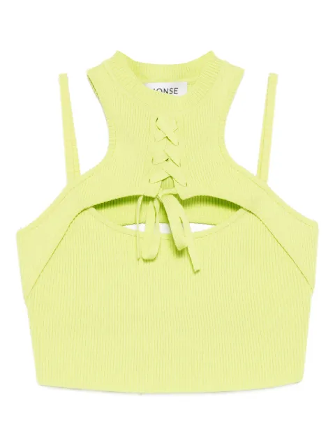 Monse haut crop en maille à dos-nu