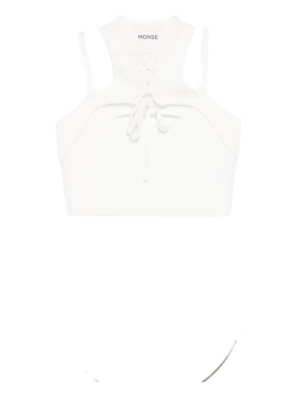 Monse Halter-neck Knit Cropped Top In White