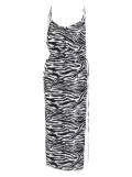 The Attico zebra-print beach dress - Black