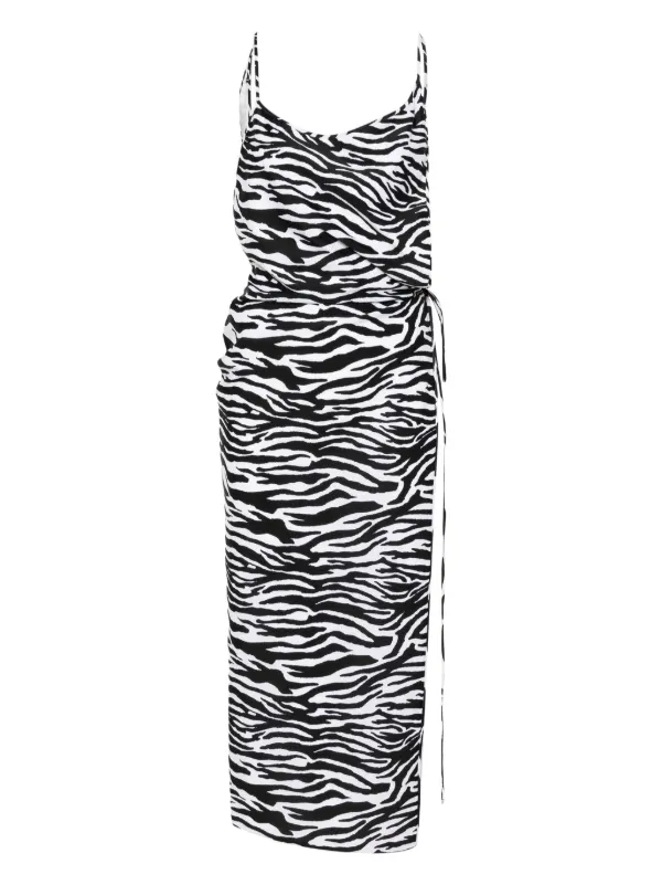 zebra beach dress MONOCHROME ZEBRA CUT OUT MAXI DRESS
