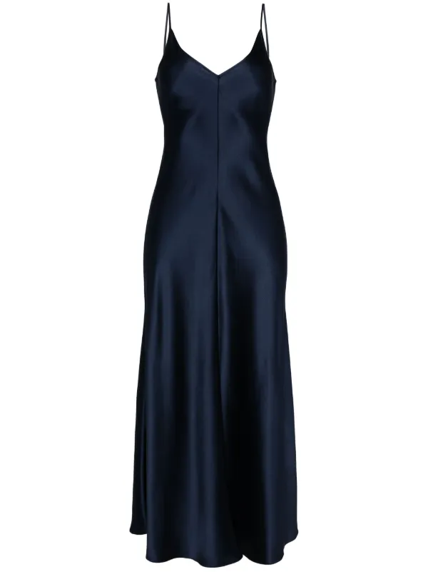 VOZ V-neck Slip Silk Dress | Blue | FARFETCH